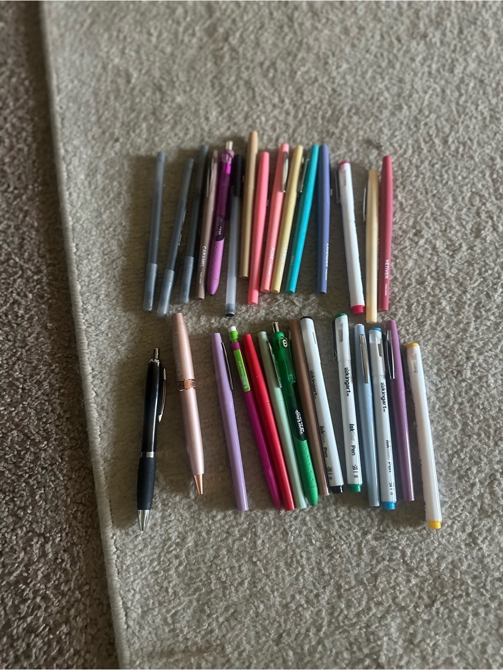 Assorted Colorful Pens and Markers Set